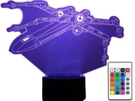 LAMPKA NOCNA 3D LED USB STAR WARS MYŚLIWIEC X-WINGS 16 KOLORÓW PILOT