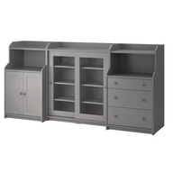 IKEA HAUGA Regál, sivý, 244x46x116 cm