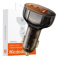 MCDODO ŁADOWARKA SAMOCHODOWA 2X USB-C USB SZYBKIE ŁADOWANIE 100W DO AUTA