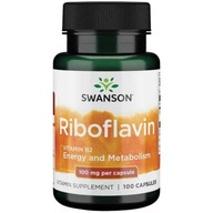 SWANSON Riboflavín Vitamín B2 100 Kapsuly