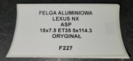 disk hliníkový LEXUS NX ASP originál 18X7.5 ET35 5X114.3