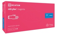 Nitrilové rukavice bez púdru Mercator Medical Nitrylex Magenta 100 ks ružové