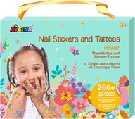 Tetovanie pre dievčatá a samolepky na nechty Kvety kvety Avenir