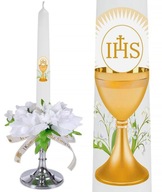 KOMUNITNÁ SVIEČKA Sviečky DEC7 obrúsky na sväté prijímanie sväté prijímanie zlatá sviečka