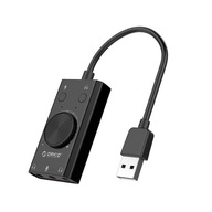Karta dźwiękowa USB zewnętrzna na głośniki słuchawki i mikrofon regulacja