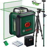 Laser krzyżowy zielony Bosch PLL 360 + Statyw 157 cm + Tyczka 320 + Akc