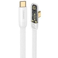 Kabel przewód kątowy USB-C do Type-C USAMS mocny szybki 100W PD 1.2m oplot