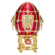 Vajíčko Faberge, šperkovnica, s levmi, 11 cm