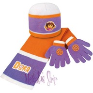 Dora zimná čiapka šál dievčenské rukavice 50/52/54 cm