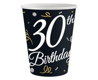 Papierové poháre B&C 30 Birthday, 6 ks NA 30 TRIDSIATKU