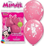 Balony pastelowe MYSZKA MINNIE mini mouse DISNEY 1-9 urodzinowe PARTY 6szt