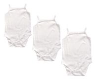 PRIMARK 3-pack biele dievčenské body na tenkých ramienkach 80cm 9-12m