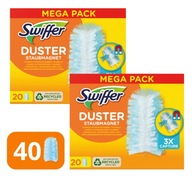 SWIFFER Duster Zapas Miotełki Wkłady Mega Paka 2x 20szt Magnes na Kurz