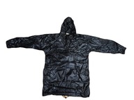 Czarna kurtka przeciwdeszczowa z kapturem Adidas nerka saszetka M L