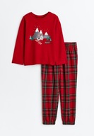 H&M piżama świąteczna zimowa dwuczęściowa długa dla dziewczynki 110/116