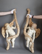 Para dużych Amorów z girlandami, XVIII wiek, 110cm