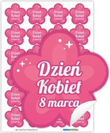 Naklejki Kwiatki na Dzień Kobiet 8 marca (24 szt.)