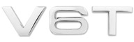 Samolepiaci emblém AUDI V6T 8,6x1,9 cm strieborný
