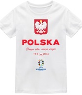 Detské tričko fanúšik POĽSKO EURO 2024 s erbom Detské tričko