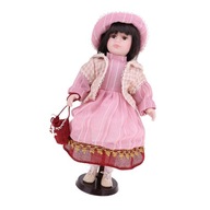 Garnitur porcelanowy 40 cm, lalka stojąca dziewczyna ze stojakiem, prezent