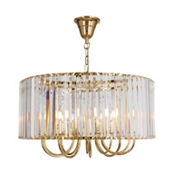 Efektowny złoty żyrandol kryształowy lampa wisząca glamour PARIS do salonu