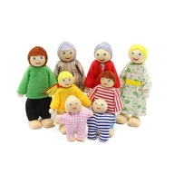 Drevené bábiky Set rodina Montessori 8 el.