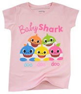 BABY SHARK BLUZKA T-SHIRT bawełna KRÓTKI RĘKAW dziewczęca RÓŻ 98 R803G