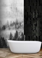 Płytka ceramiczna Obraz Las We Mgle Czarno - Biały 240 cm x 120 cm