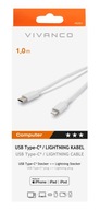 Kabel Lightning - USB C (Thunderbolt 3) 1m Certyfikat MFI Jakość VIVANCO