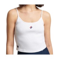 Bluzka SUPERDRY biała na ramiączkach kobieca top prążkowana sportowa r. S