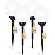 4x LAMPA SOLARNA Ogrodowa LED LAMPKA Wbijana KULA KULKA 20cm SZPIKULEC