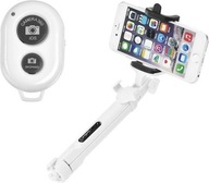 Selfie stick Blun Zestaw do selfie Blun pilot Bluetooth tripod biały/white