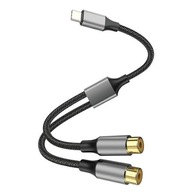 Kabel przewód audio USB-C Type-C do 2x Chinch RCA 4smarts aux 20cm