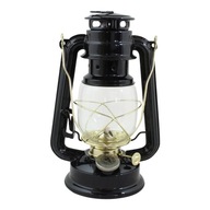 LAMPA NAFTOWA metal / szkło CZARNA + knot