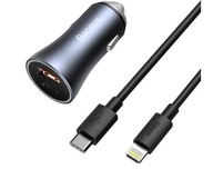 Ładowarka samochodowa Baseus USB / USB-C 40W + Kabel USB-C - Lightning 1m