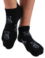 PONOŽKY PONOŽKY členkové ponožky dievčenské čierne s medvedíkmi NOVITI 31/34 N003ó
