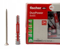 FISCHER DUOPOWER DÜBEL 8x65 + ROZSDAMENTES ACÉL CSAVAR 5x70 9100 (10 db)