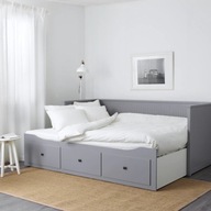 HEMNES Łóżko rozkładane 3 szuflady SZARE IKEA