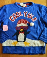 99* Świąteczny sweter Pingwin 6/7 lat_122 cm