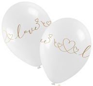 Białe Balony Walentynkowe z Romantycznym Nadrukiem Dekoracja na Wesela
