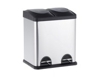 MERIDA KÉTREKESZES PEDÁLOS KOSÁR, 2X15L MATT ACÉL