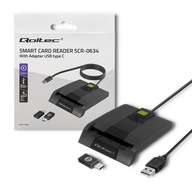 Qoltec Inteligentná čítačka čipových kariet ID SCR-0634 | USB typ C