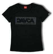 DAVCA Dámske tričko black glitter logo trblietky XXL