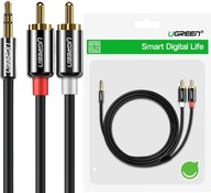 Kabel 2m mini Jack - 2xRCA cinch chinch UGREEN kabel audio mocny + CaryWipe