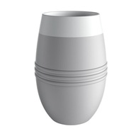 Silikónový vákuovo izolovaný pohár, cestovný hrnček s dvojitou stenou na vodu sivý