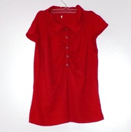 Bluzka czerwona DZIEWCZĘCA KOŁNIERZYK WISKOZA roz. 134-140 cm A1278