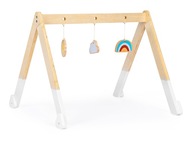 Gymnastický stojan vzdelávací drevený + hračky