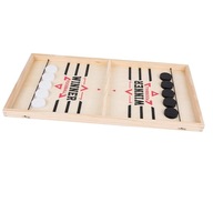 Wooden Fast Sling Puck Game Table Board Game 2 Players Classic Indoor M