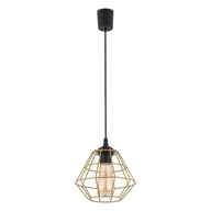 Lampa Sufitowa DIAMOND Czarny Złoty Metalowy Klosz 1xE27 22cm Lampa Wisząca