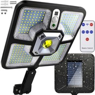 Lampa Solarna 220 LED 15 COB Ogrodowa Uliczna Czujnik Ruchu Zmierzchu Pilot